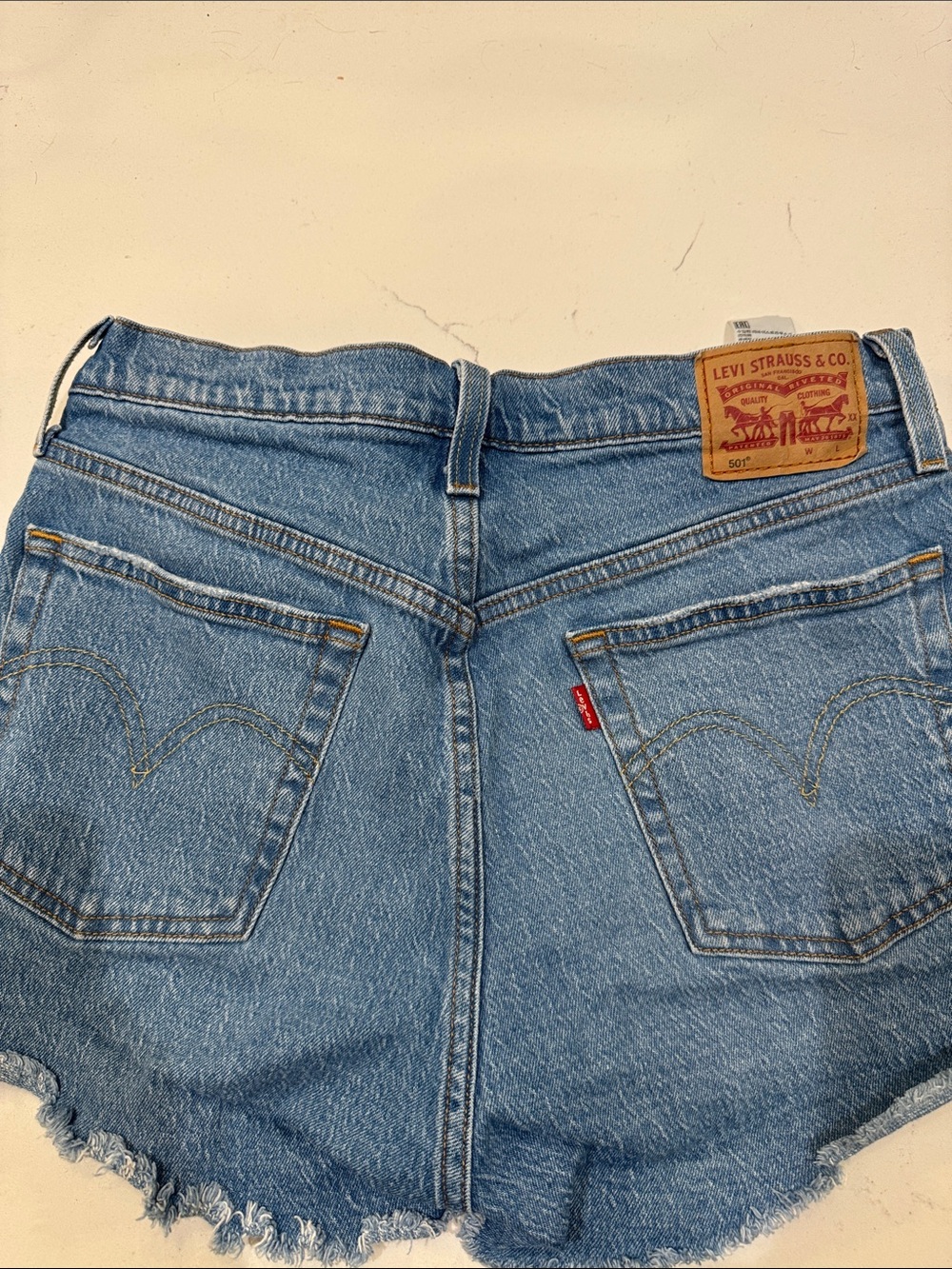 Levi's Light Blue High-Rise Cutoff Denim Shorts